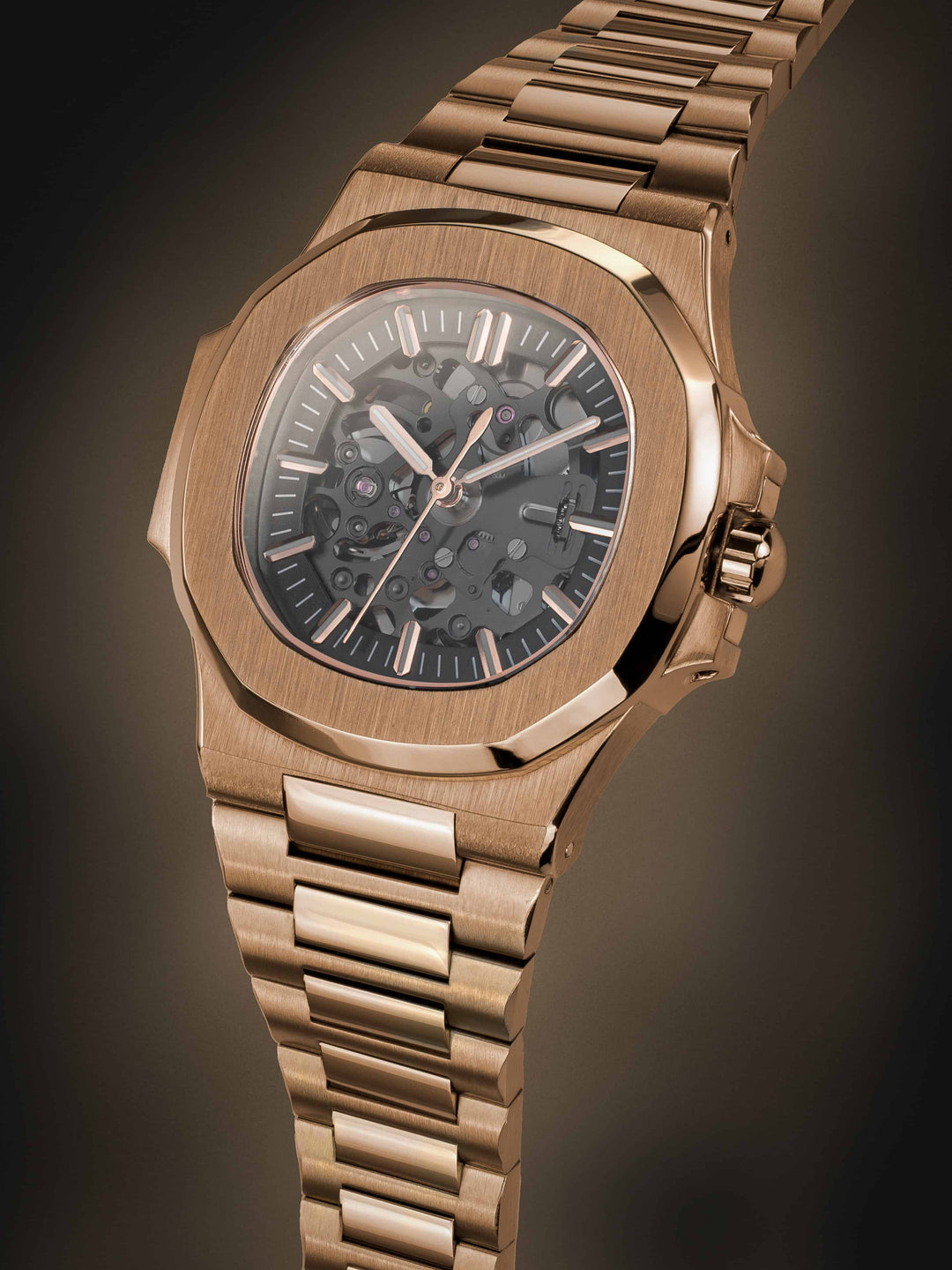 Seiko mod - Nautilus Skeleton Rose gold 3