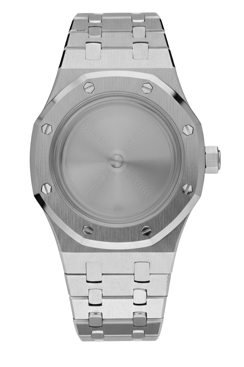 Nomods Blue AR / Solid V2 Ultrathin Silver Royal Oak Seiko Mod Case – 37mm NH35/NH72