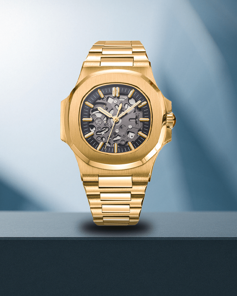 Nomods Seiko mod - Nautilus Skeleton Gold