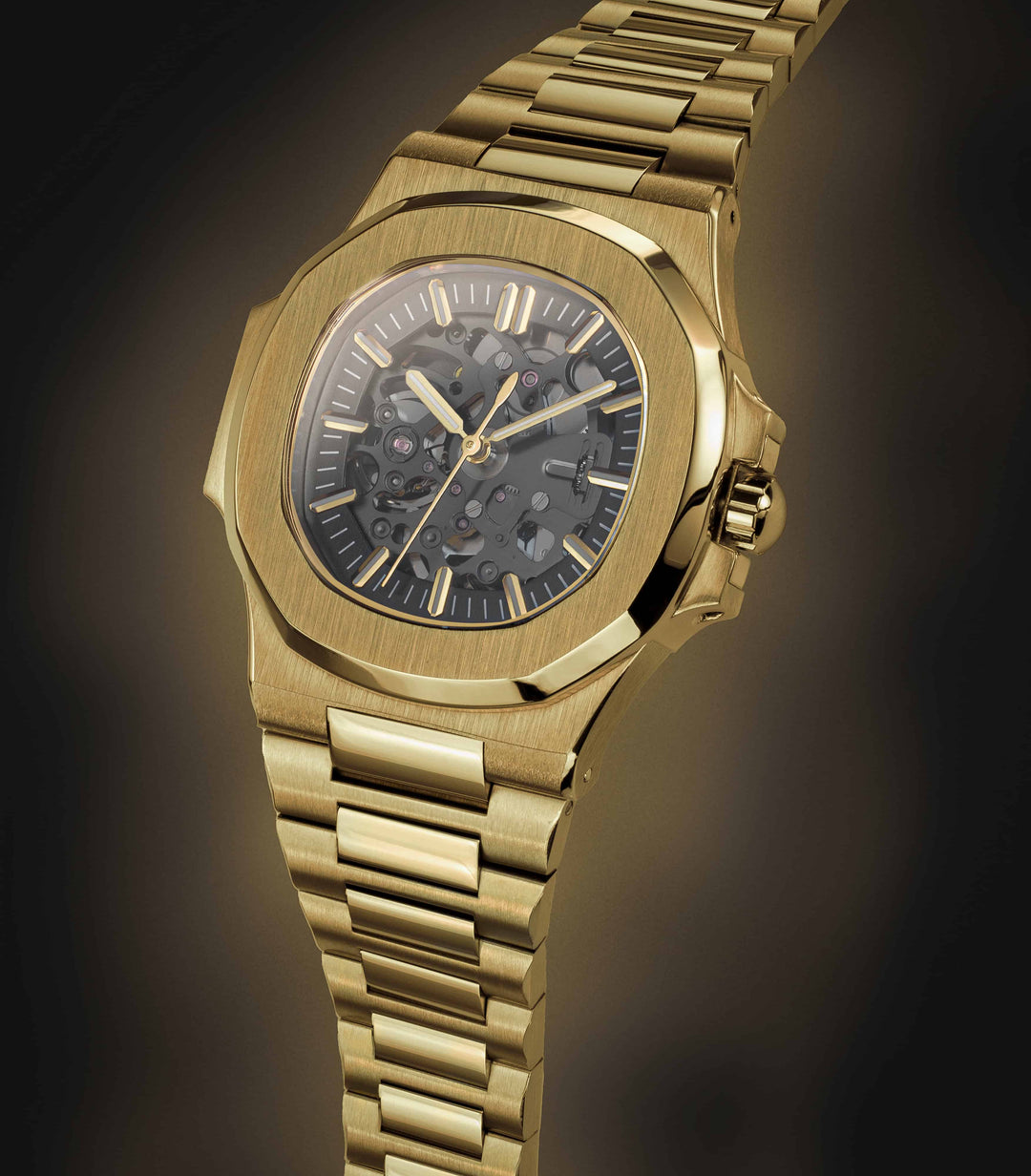 Nomods Seiko mod - Nautilus Skeleton Gold