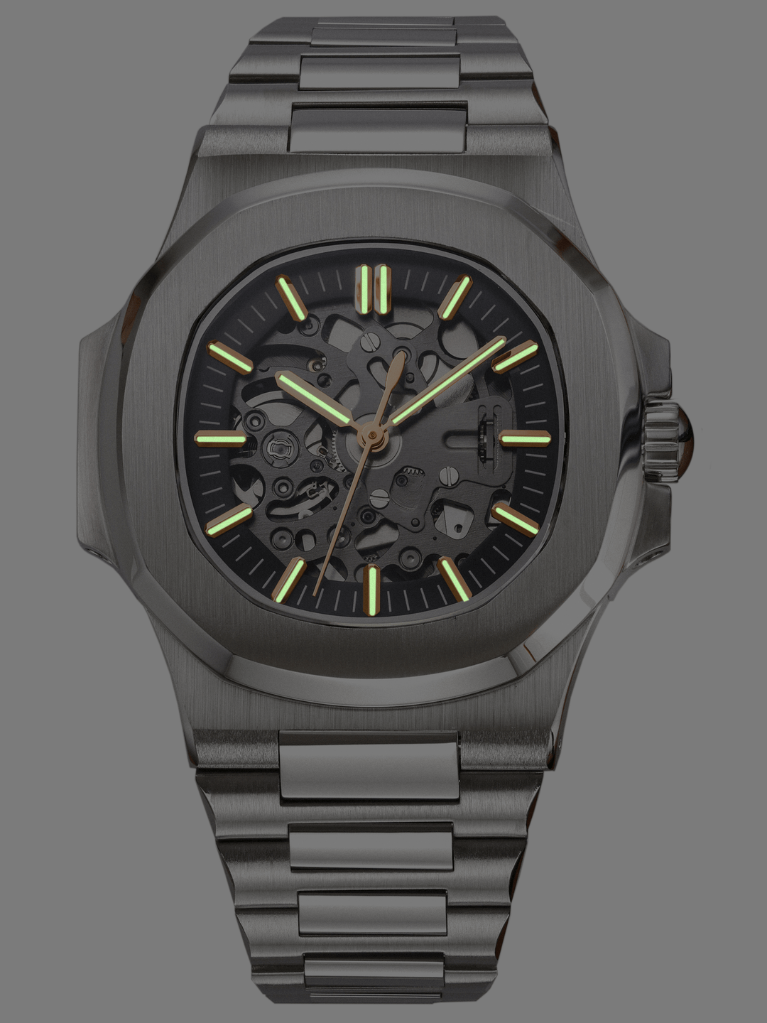 Nomods Seiko mod - Nautilus Skeleton Silver and Rose gold