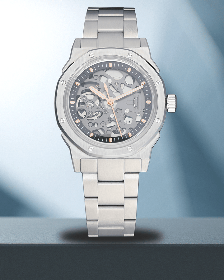 Nomods Seiko Mod - Petrichor 37mm Silver Two-Tone Rosegold