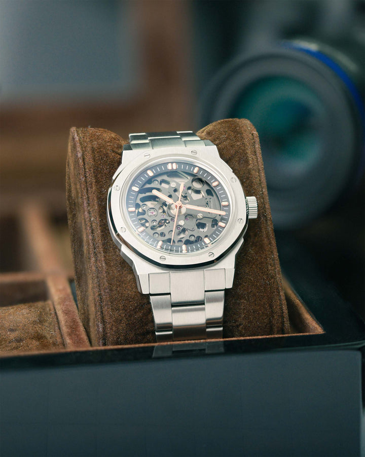 Nomods Seiko Mod - Petrichor 37mm Silver Two-Tone Rosegold
