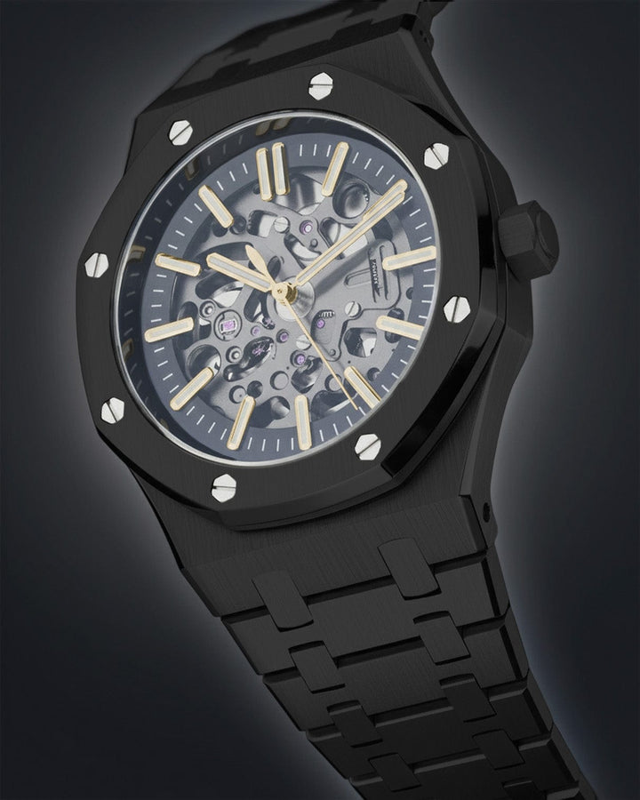 Nomods Seiko Mod -  Royal Oak Skeleton 41mm Black PVD Gold